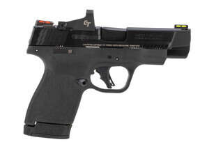 Smith & Wesson M&P Plus PC Shiekd with crimson trace red dot sight 9mm subcompact pistol with fiber-optic sights